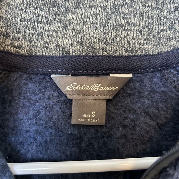 Eddie Bauer Sweater Men’s Small Navy Radiator Fleece 1/4 Zip Pullover Gorpcore - Picture 4 of 12